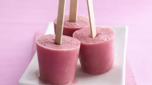 Strawberry-Peach Pops