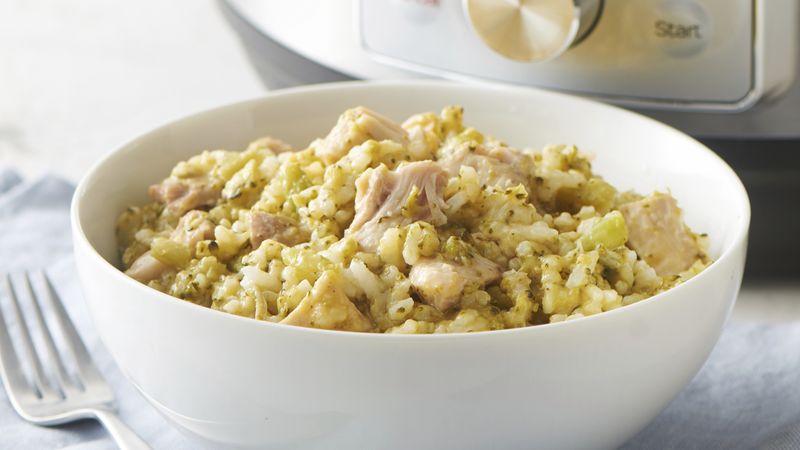 5-Ingredient Instant Pot® Cheesy Chicken, Broccoli and Rice