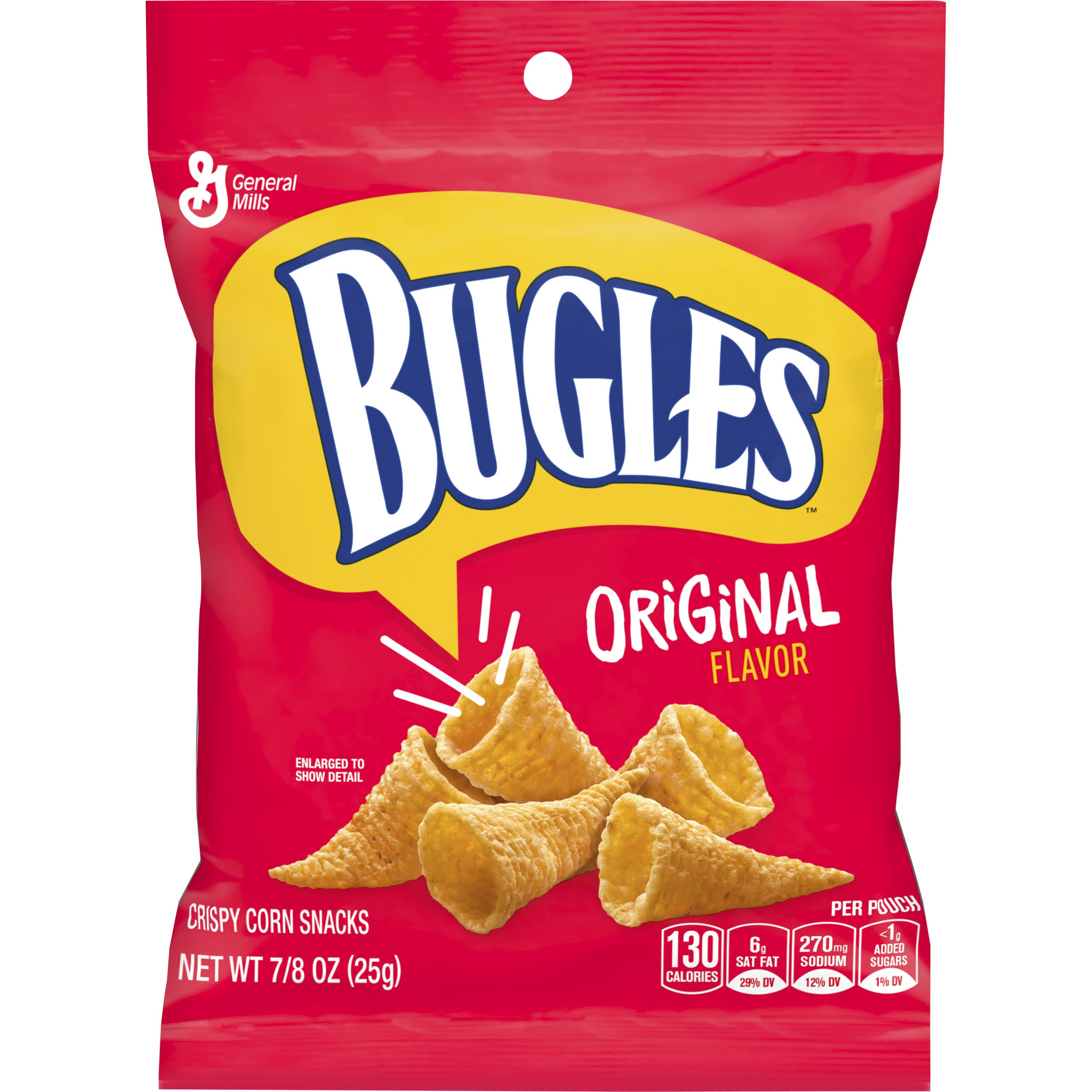 Front - 3D Bugles Salty Snacks Single Serve Pouch Original 60/0.875 OZ
