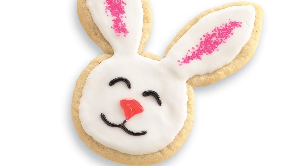 Happy Easter! Cute Easter Bunny Cookies – How to make a tiny sticker into a  cookie – Suz Daily