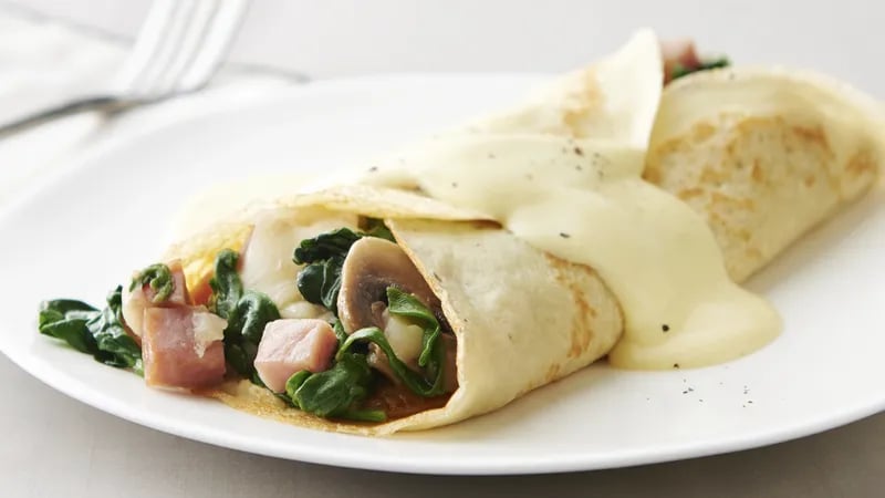 Ham and Swiss Savory Crepes