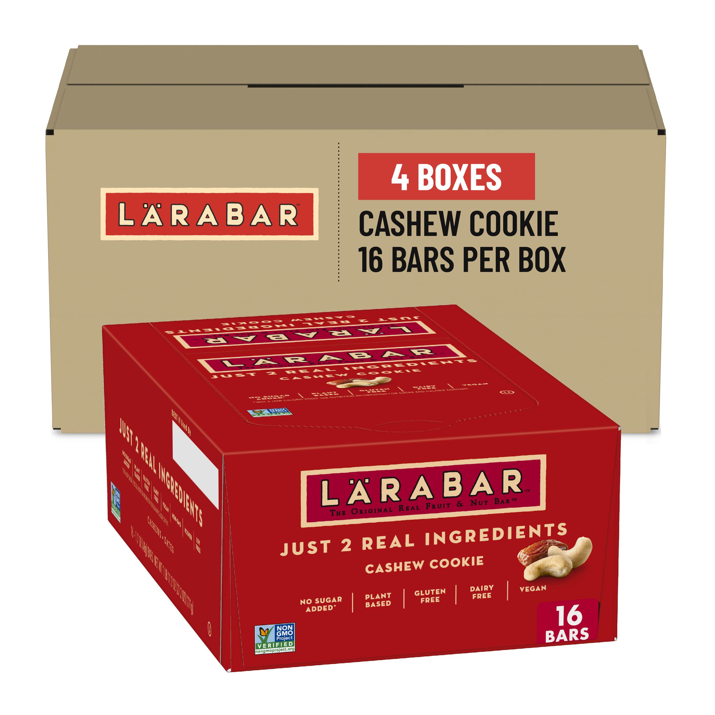  Case Optimized Hero Larabar Fruit & Nut Bar, Cashew Cookie, Gluten Free, 16 ct, 27.2 oz
