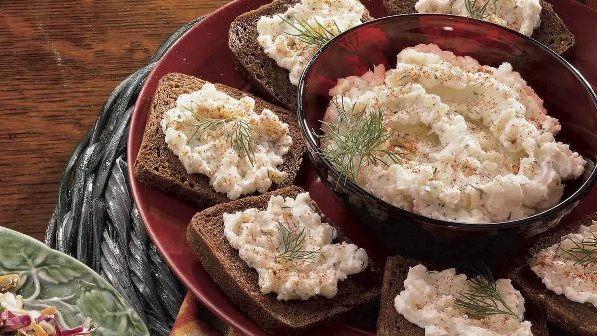 Muenster Cheese Spread with Pumpernickel Toast