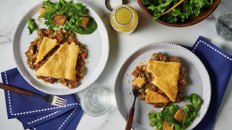 Crescent-Topped Beef Pot Pie for Two