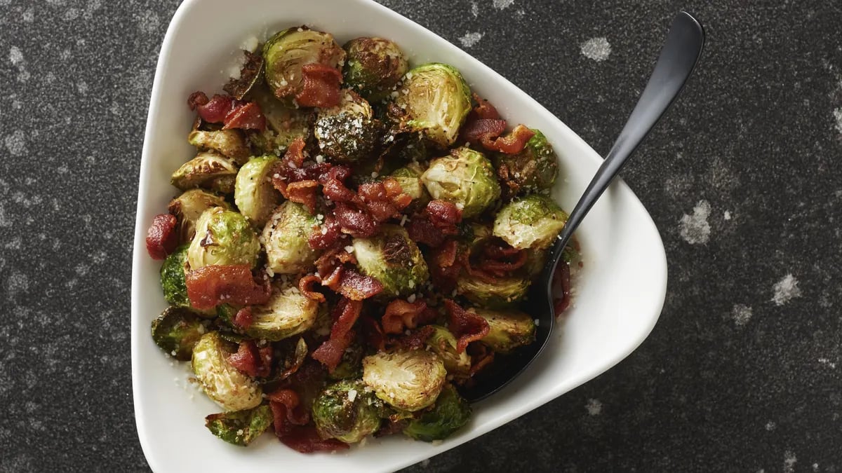 Air fryer brussel sprouts with bacon best sale