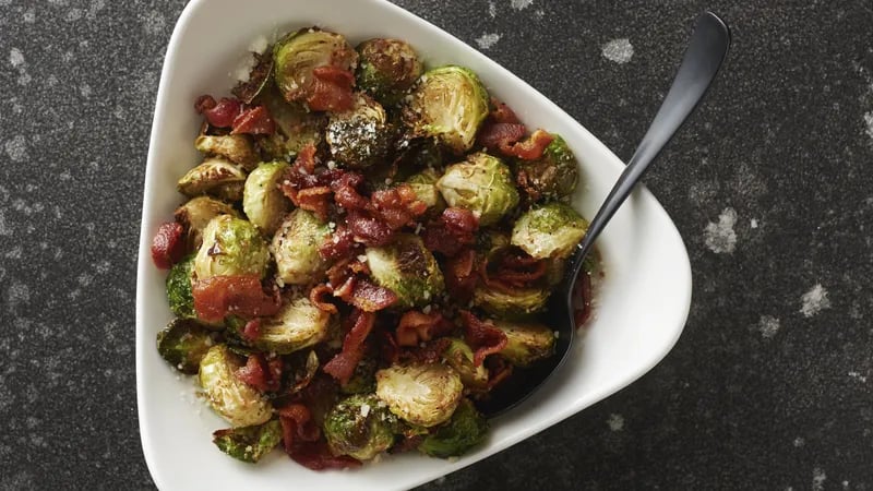 Air Fryer Balsamic Bacon Brussels Sprouts