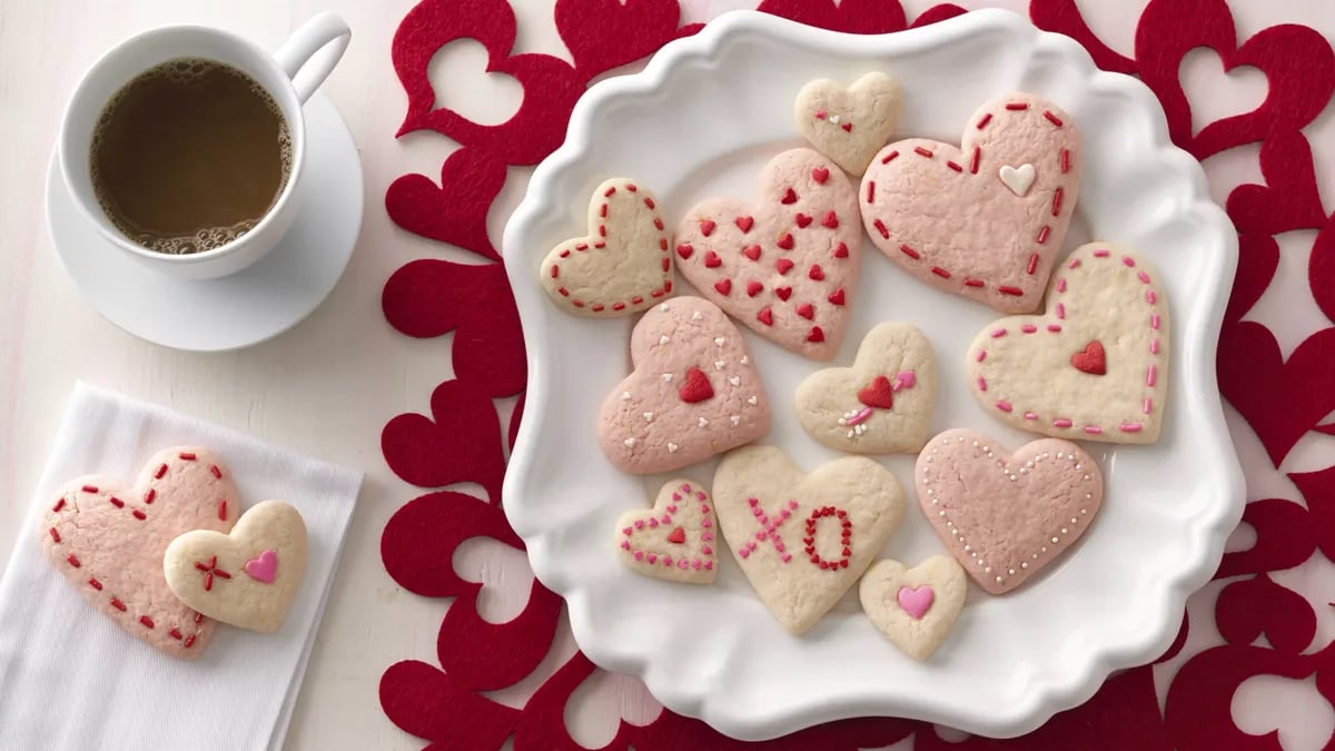 Strawberry Cream Cheese Heart Cookies