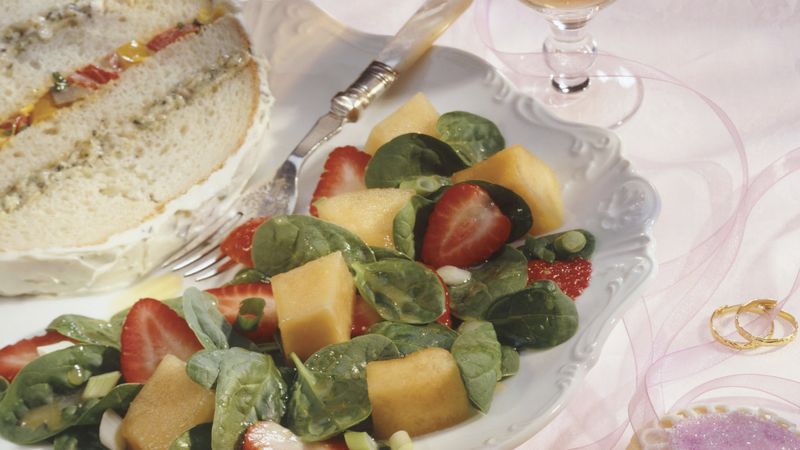 Strawberry-Melon Spinach Salad