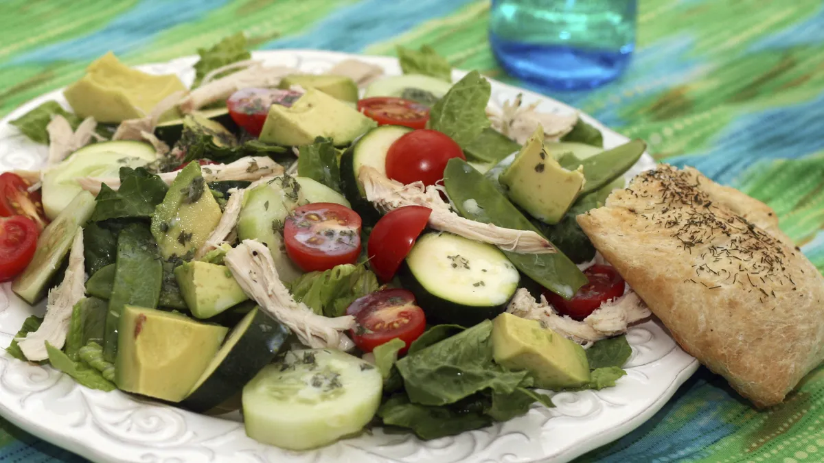 Summer Salad with Buttermilk Dressing and Dill Flatbread