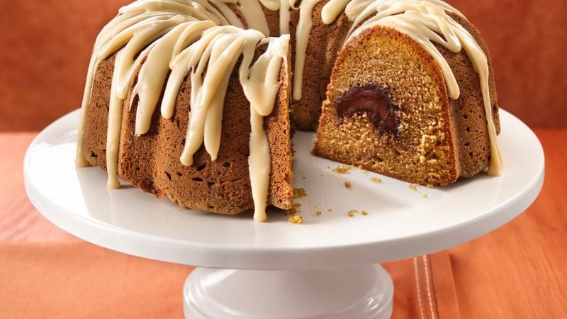 Pumpkin Truffle Pound Cake with Browned Butter Icing