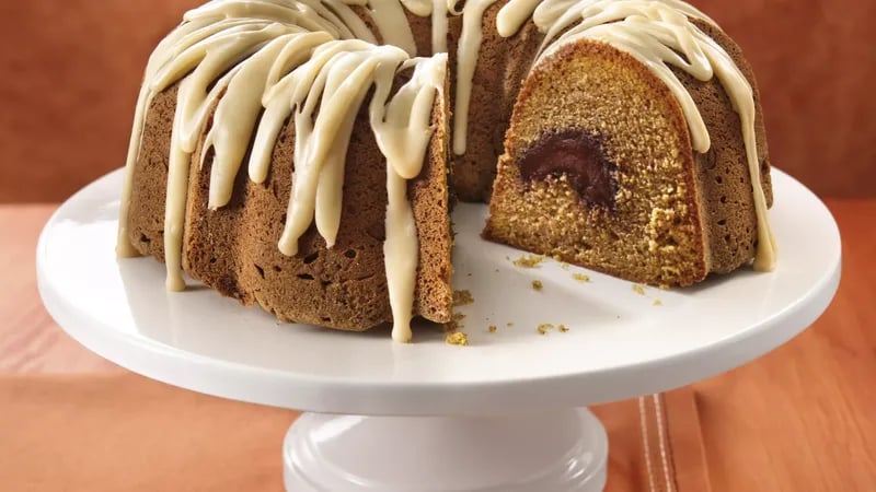 Pumpkin Truffle Pound Cake with Browned Butter Icing