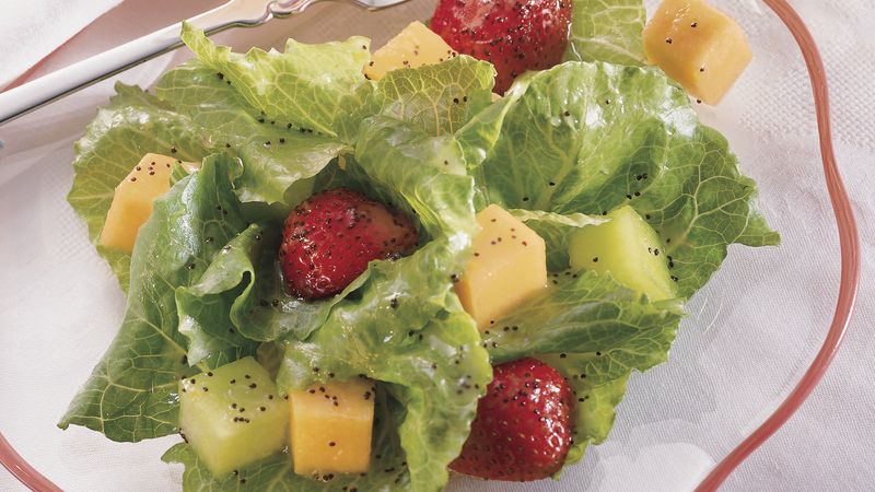 Romaine and Fruit Salad with Citrus Poppy Seed Vinaigrette