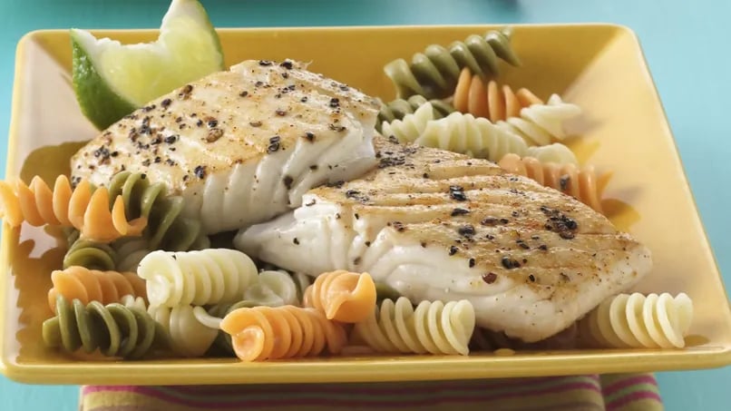 Roasted Orange-Fennel Halibut with Dijon Sauce