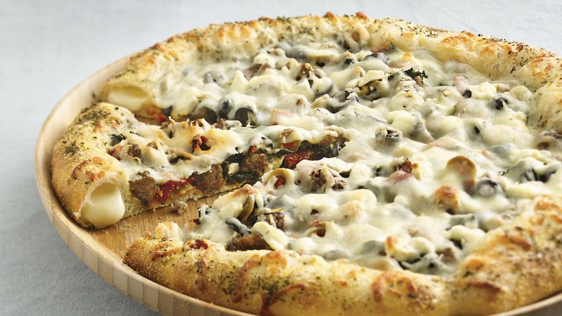 Mediterranean Pizza with Cheese-Stuffed Crust