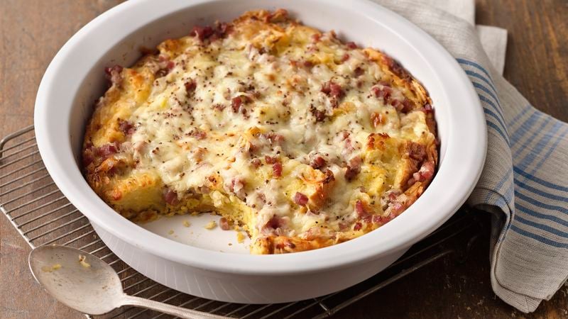 Ham and Cheese Croissant Casserole 