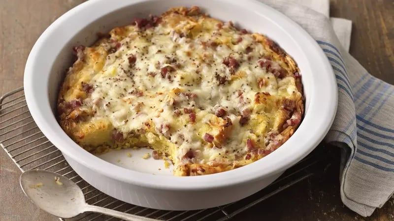 Ham and Cheese Croissant Casserole 