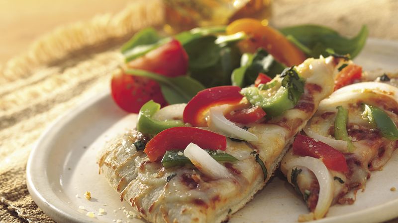 Grilled Bell Pepper and Cheese Pizza