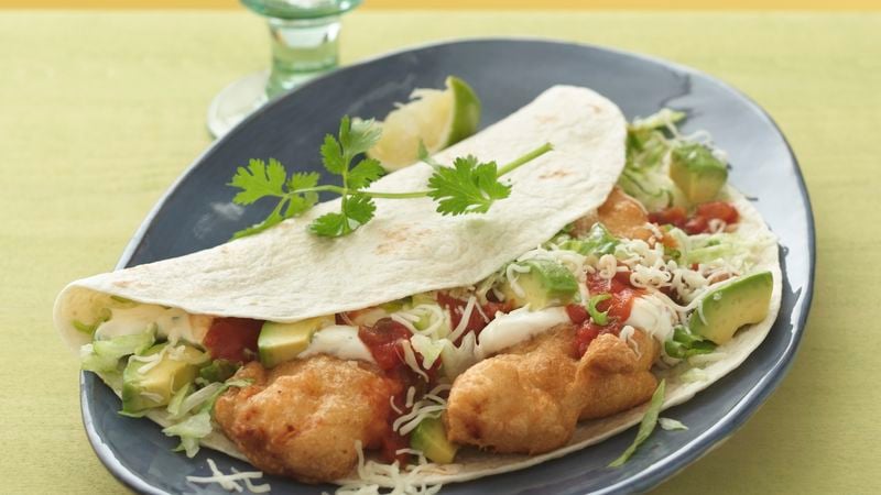 Crispy Fish Tacos with Spicy Sweet and Sour Sauce