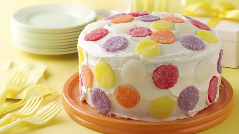 Simple Gum Drop Polka Dot Cake 