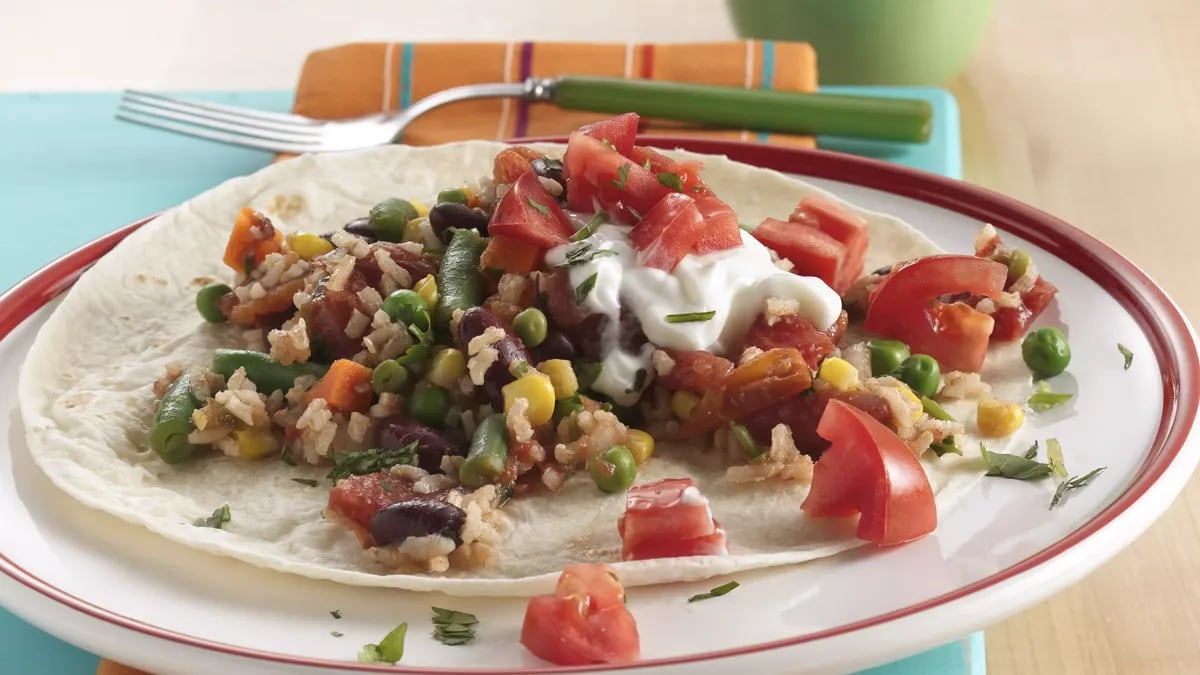 Colorful Veggie and Tortilla Dinner