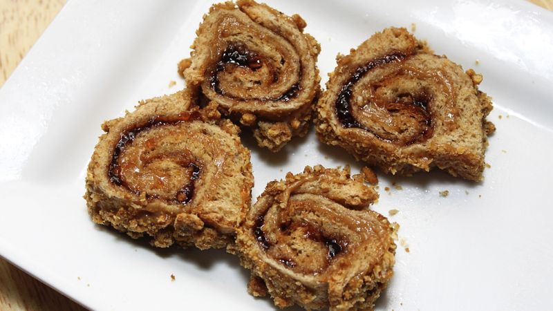 Crunchy Peanut Butter and Jelly Pinwheels