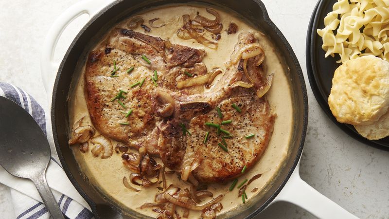 Creamy Smothered Ranch Pork Chops for Two