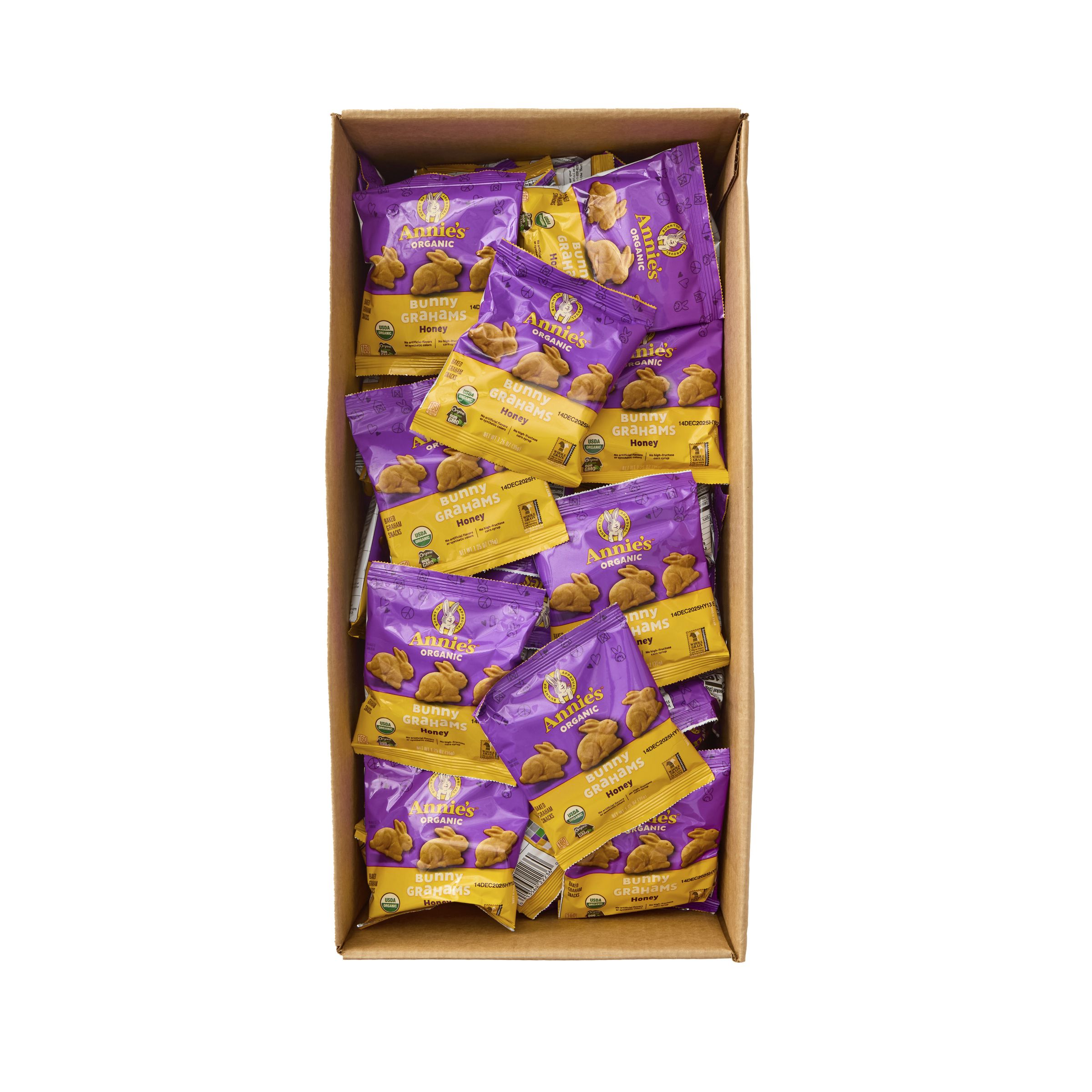  Open Case Annies Bunny Grahams Organic Graham Snacks Single Serve Pouch Honey 100/1.25 OZ