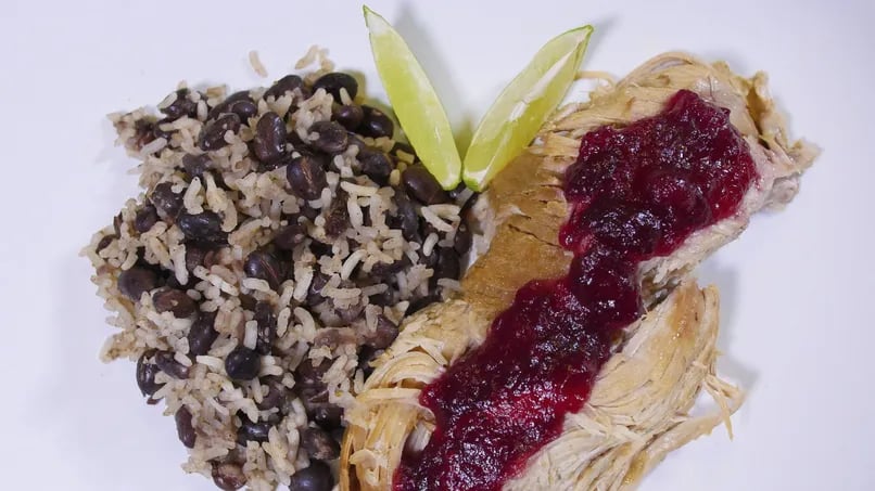 Slow-Cooker Lechón with Cranberry Sauce