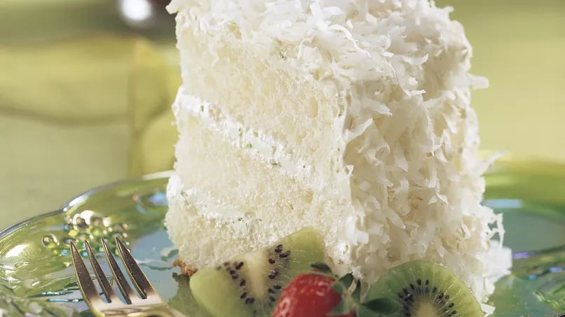 Key Lime Coconut Angel Cake