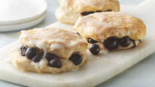Blueberry Biscuits with Sweet Lemon Glaze