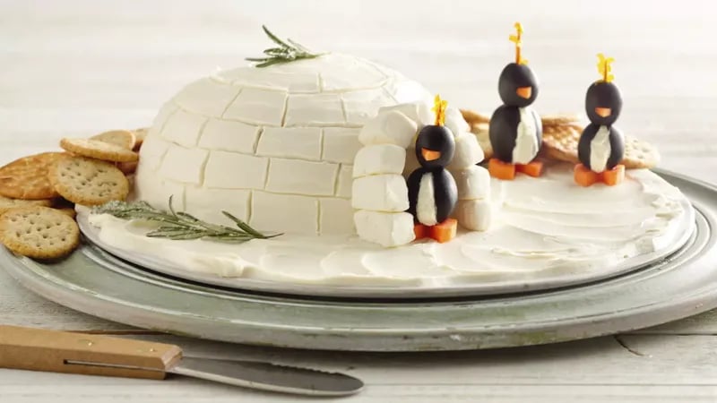 Igloo Spread with Cream Cheese Penguins