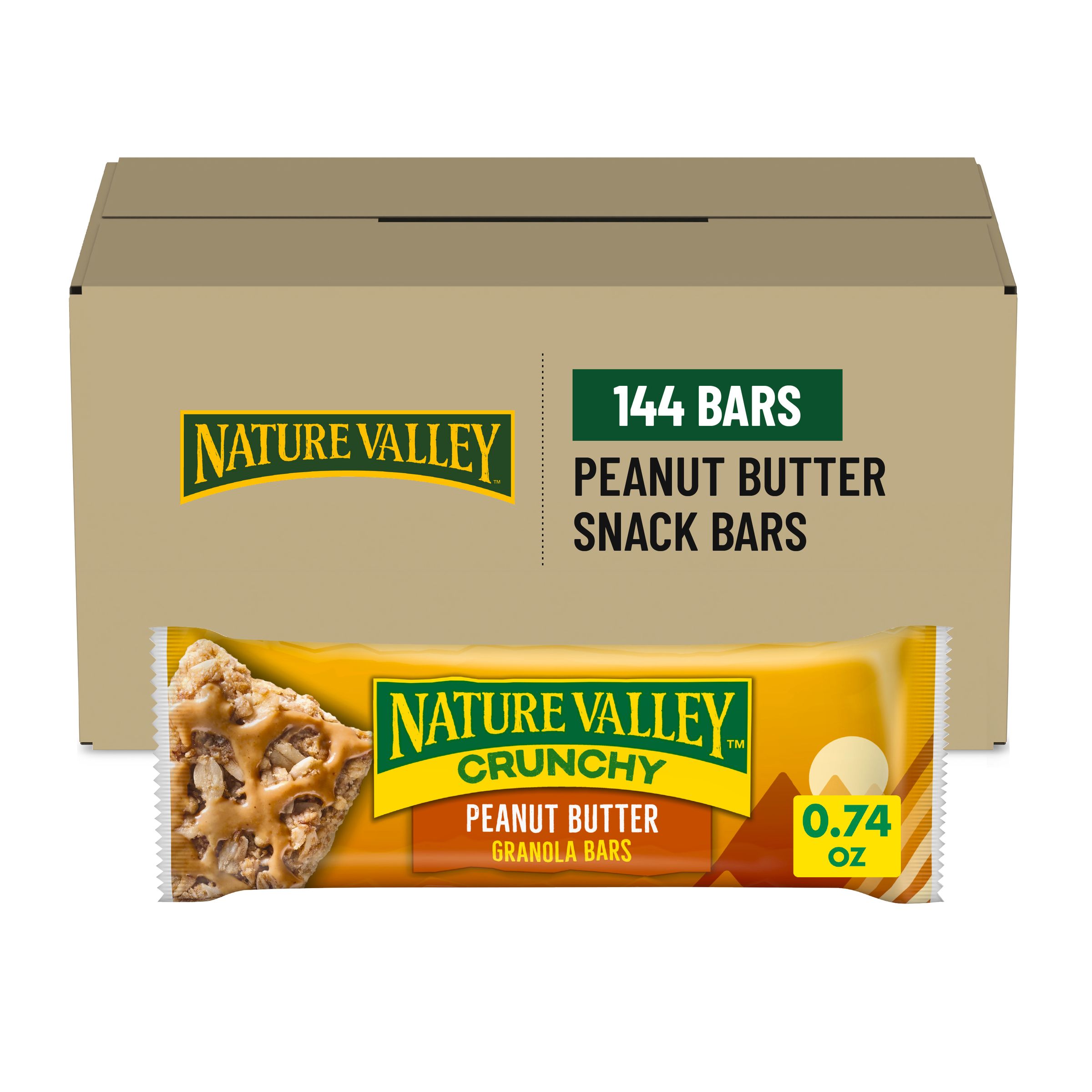  Case Optimized Hero Nature Valley Granola Bars Single Bar Pouch Peanut Butter 144/0.74 OZ