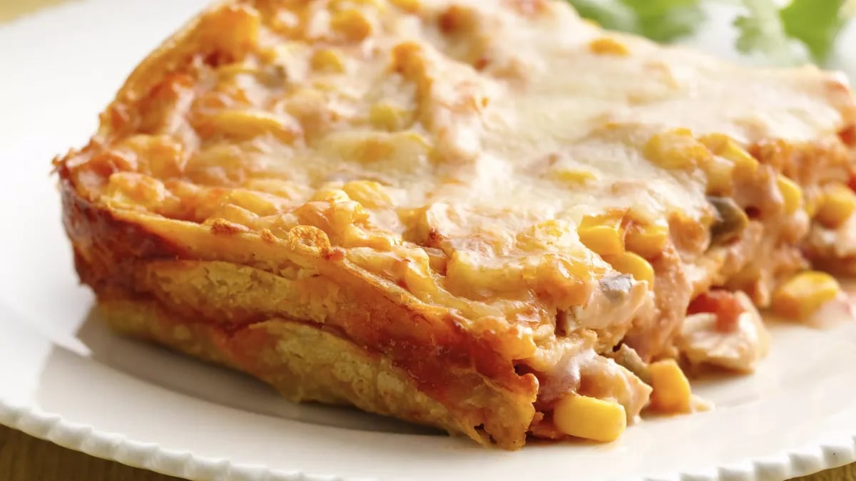 Corn, Chicken and Tortilla Lasagna