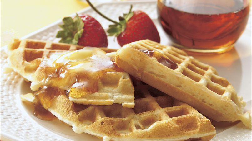 Whole Wheat Waffles with Cider Syrup