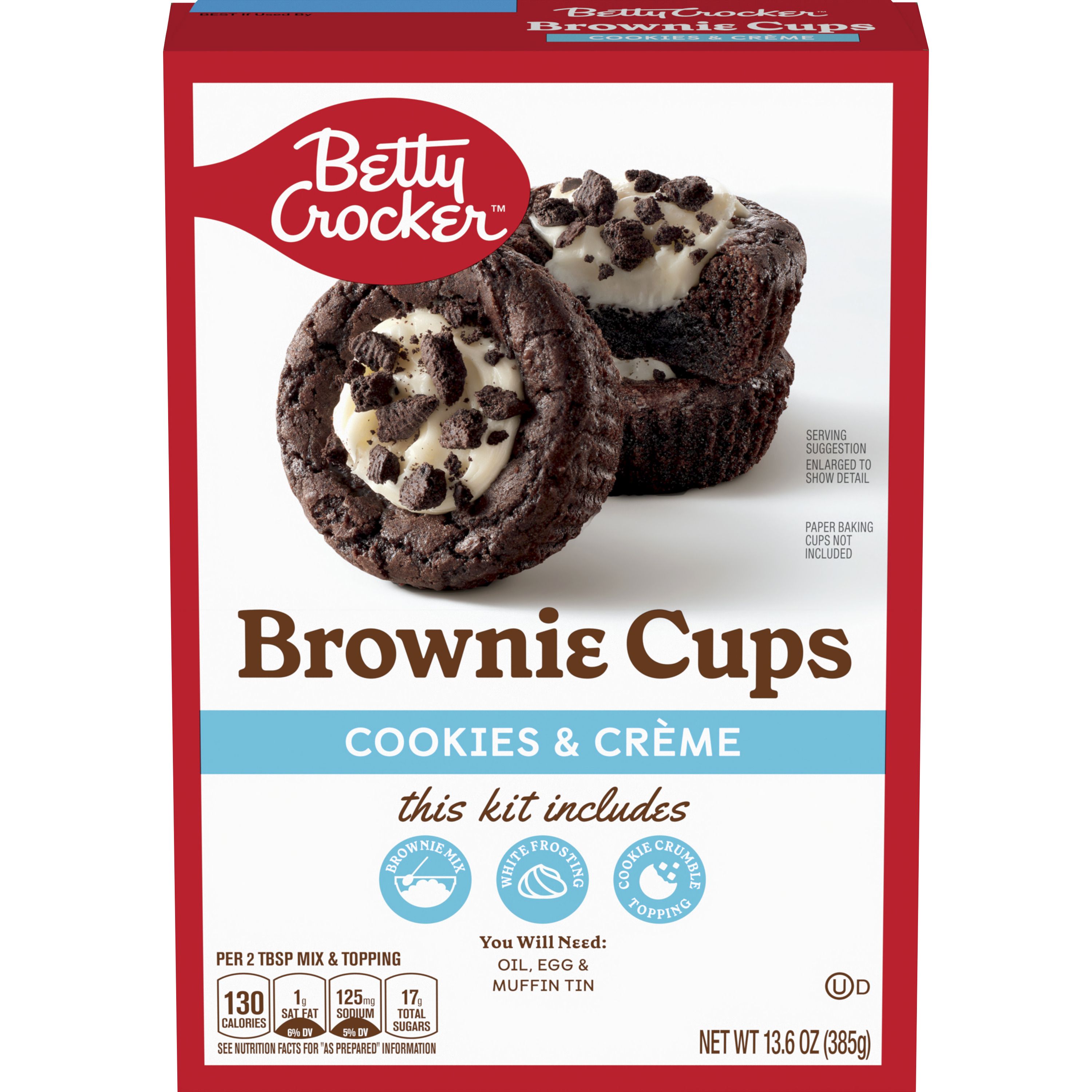 Betty Crocker™ Cookies and Creme Brownie Cups - Front