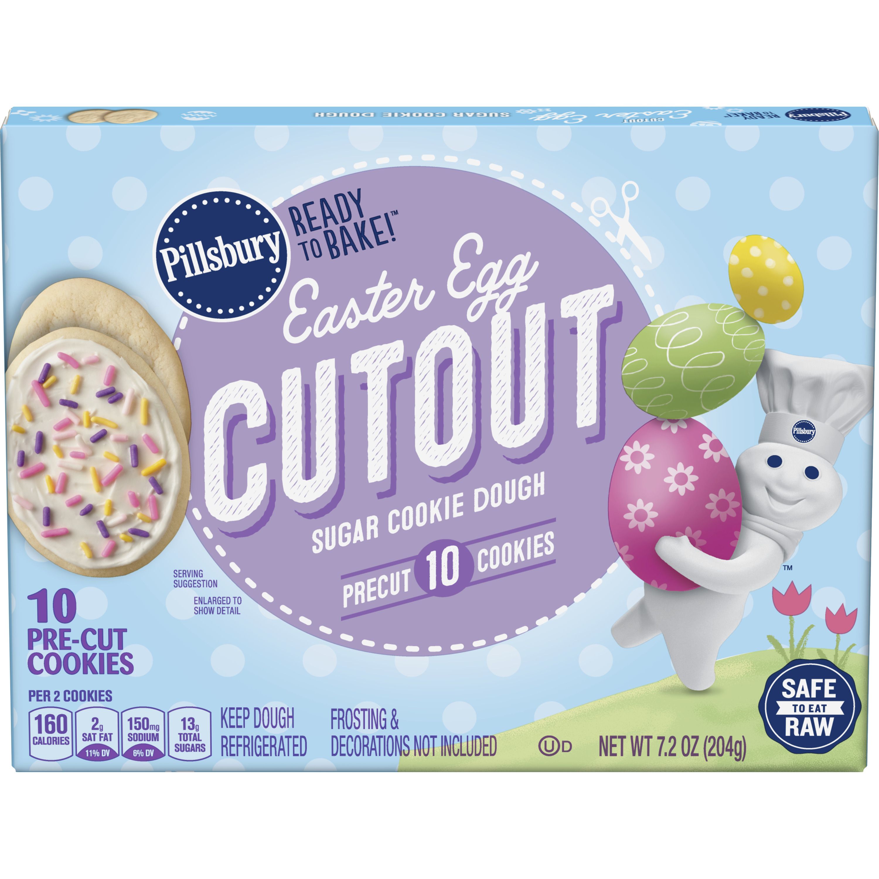 Pillsbury™ Easter Egg Cutout Shape™ Cookie Dough - Front