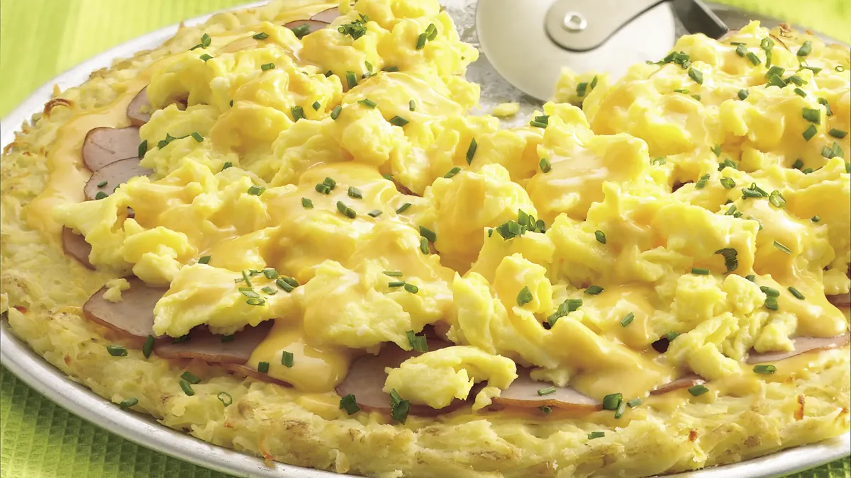 Canadian Bacon Pizza with Cheddar-Mustard  Sauce