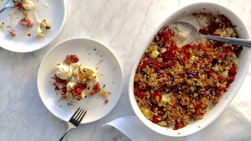 Cheesy Cauliflower and Fire Roasted Tomato Gratin | Muir Glen