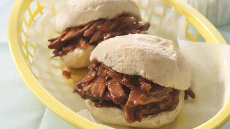 Slow-Cooked BBQ Pork Sandwiches on Crusty Rolls
