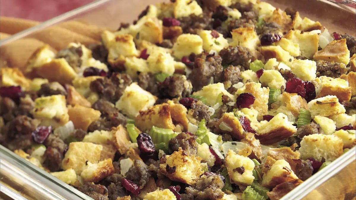 Sausage and Cranberry Baked Stuffing