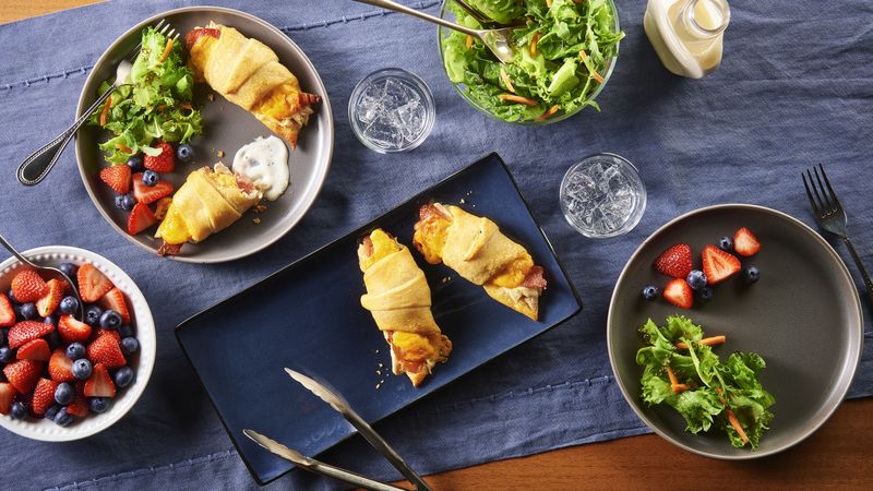 Cheesy Chicken-Bacon Ranch Crescent Rolls for Two