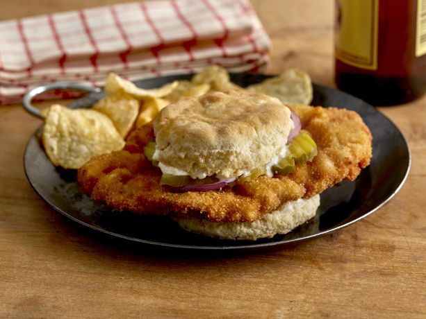 Crispy Pork Biscuit Sandwiches