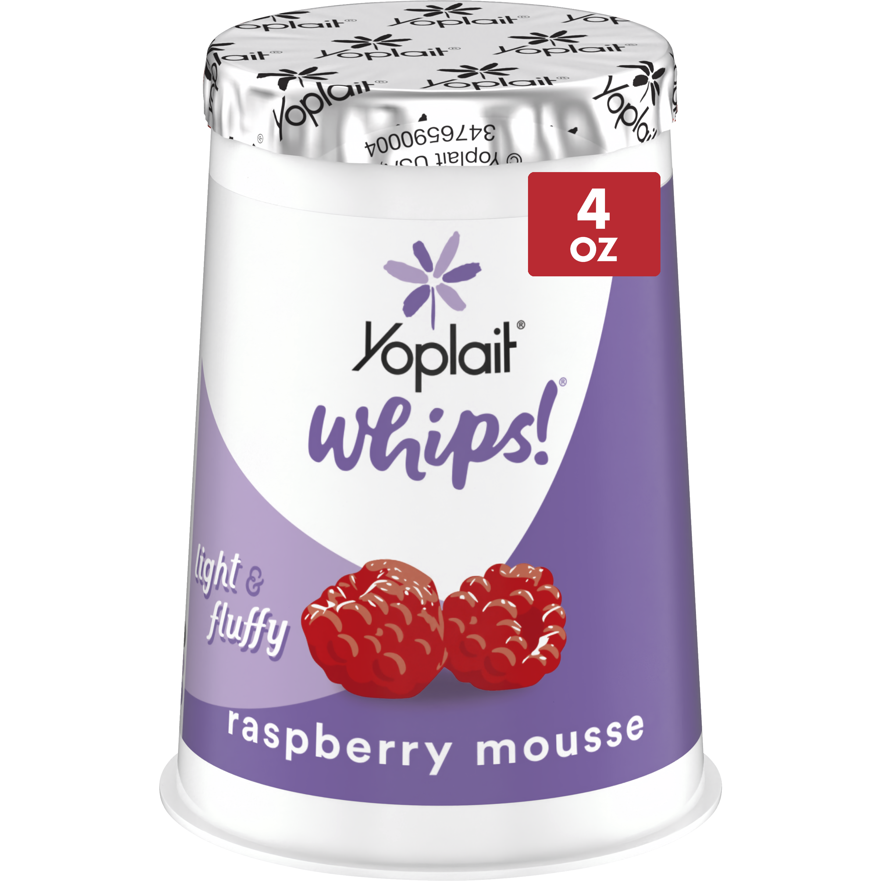 Yoplait Whips! Single Serve Raspberry Mousse Yogurt | Low Fat