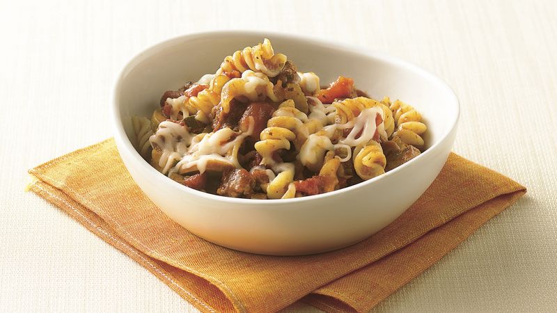 Rotini with Spicy Meat Sauce