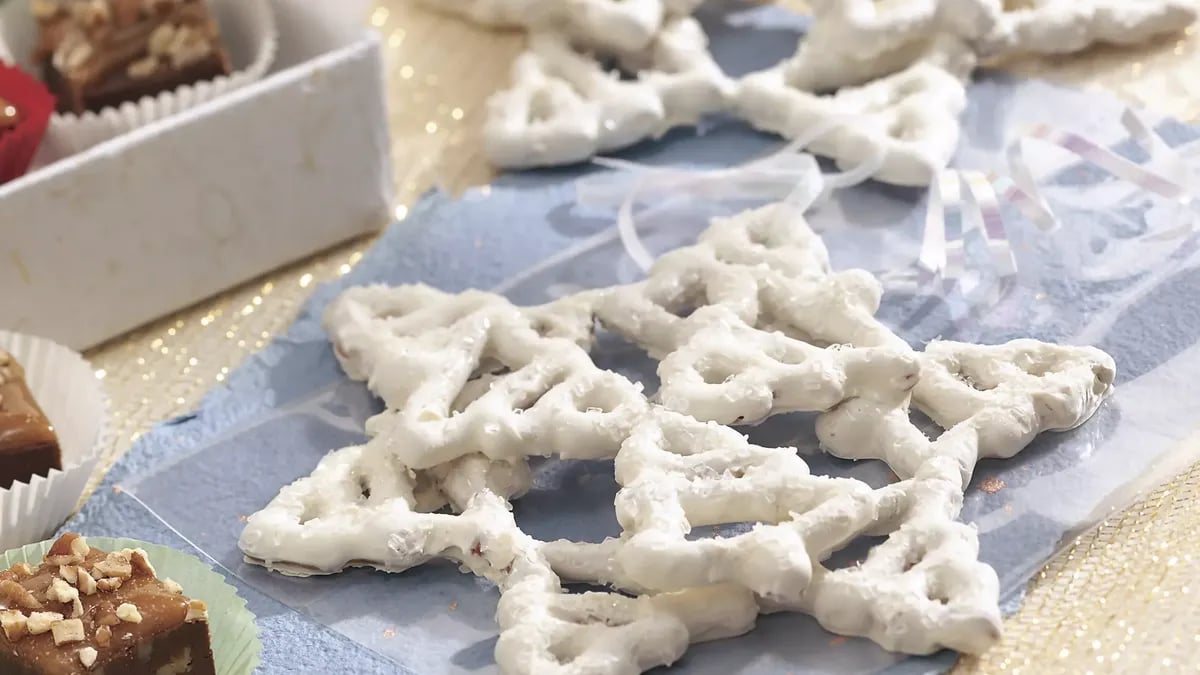 Pretzel Snowflakes