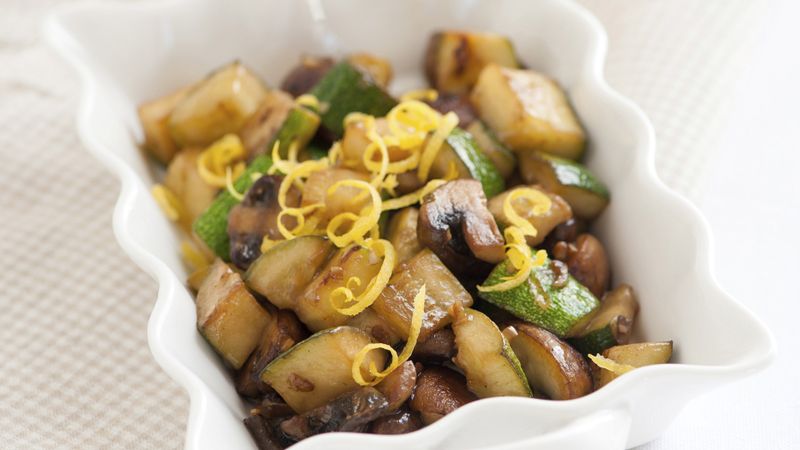 Zucchini and Mushrooms in a Lemon Butter Sauce