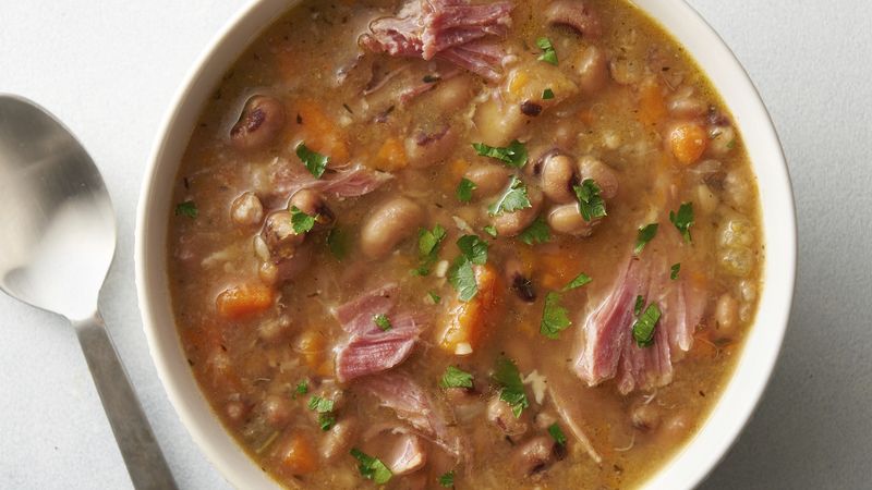 Slow Cooker Ham and Black Eyed Pea Soup