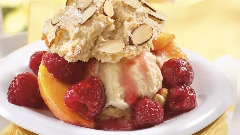 Peach Melba Shortcakes