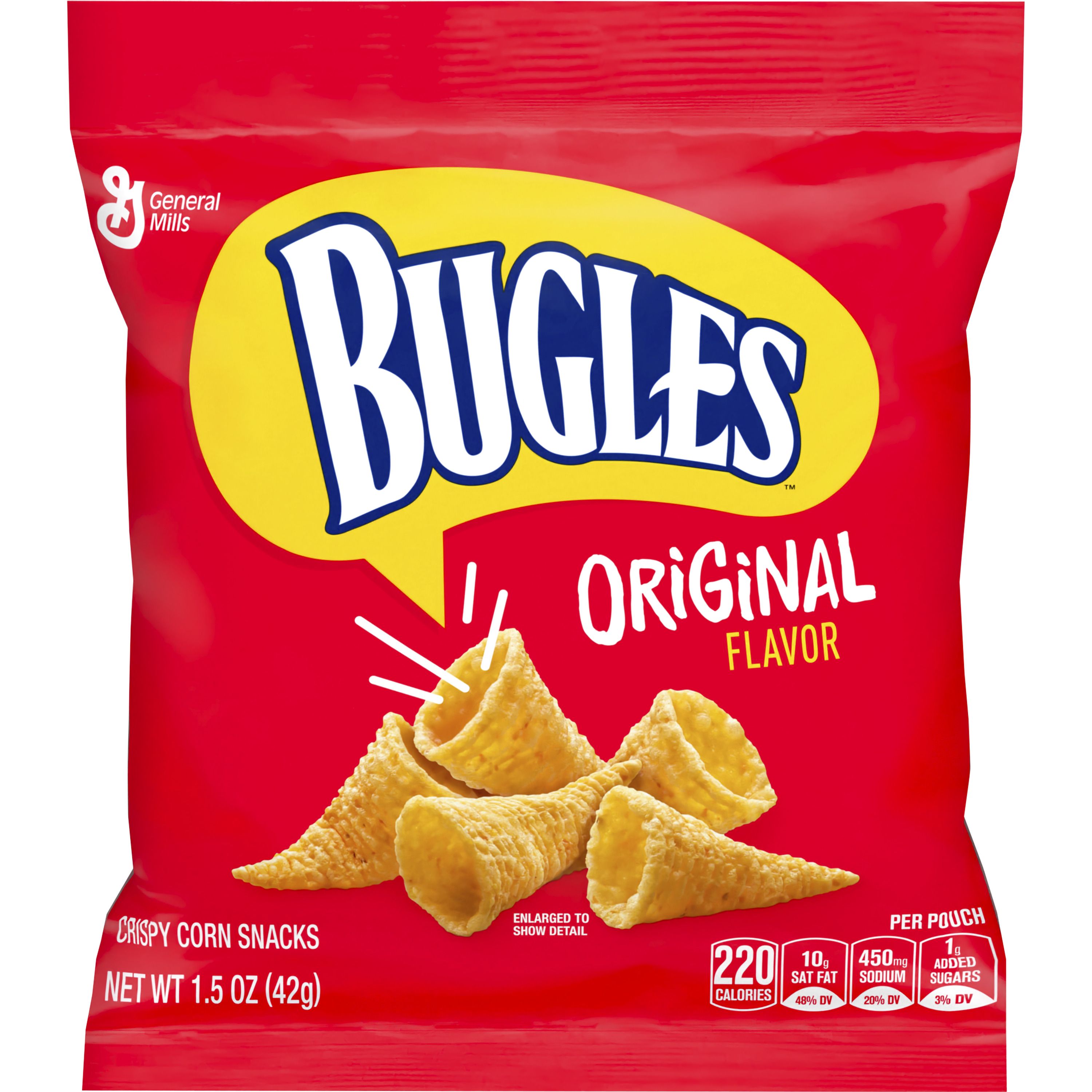 Front - 3D Bugles Salty Snacks Single Serve Pouch Original 36/1.5 OZ