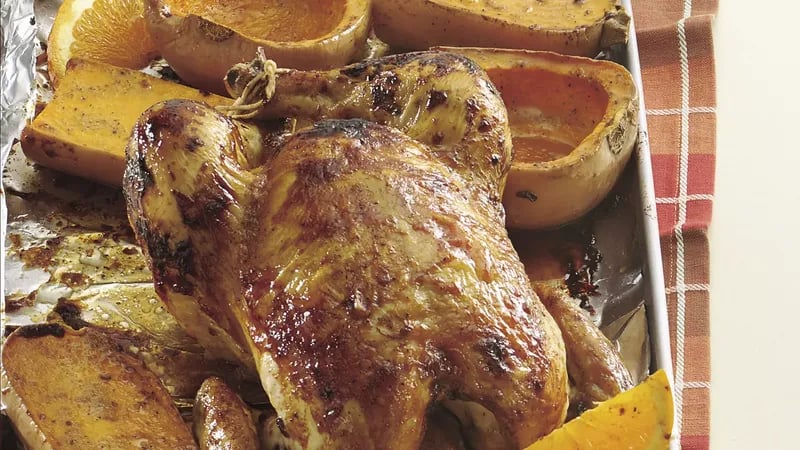 Teriyaki Roast Chicken and Squash